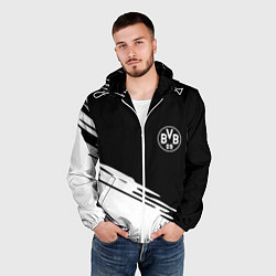 Ветровка с капюшоном мужская Borussia текстура краски, цвет: 3D-белый — фото 2