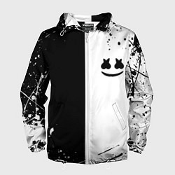 Ветровка с капюшоном мужская Marshmello краски музыка, цвет: 3D-белый