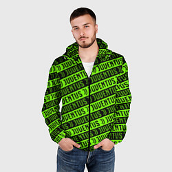 Ветровка с капюшоном мужская Juventus green pattern sport, цвет: 3D-черный — фото 2