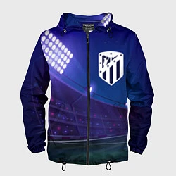 Ветровка с капюшоном мужская Atletico Madrid ночное поле, цвет: 3D-черный