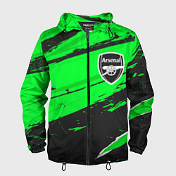 Ветровка с капюшоном мужская Arsenal sport green, цвет: 3D-черный