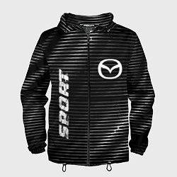 Ветровка с капюшоном мужская Mazda sport metal, цвет: 3D-черный