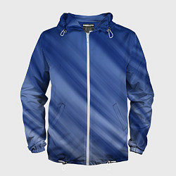 Мужская ветровка Белые полосы на синем фоне