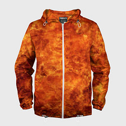 Ветровка с капюшоном мужская Пламя 8бит текстура, цвет: 3D-белый