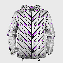 Мужская ветровка Black and purple stripes on a white background