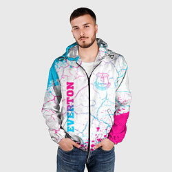 Ветровка с капюшоном мужская Everton neon gradient style вертикально, цвет: 3D-черный — фото 2