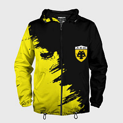 Ветровка с капюшоном мужская AEK sport color yellow, цвет: 3D-черный