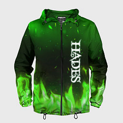 Ветровка с капюшоном мужская Logo Hades green hell fire, цвет: 3D-черный