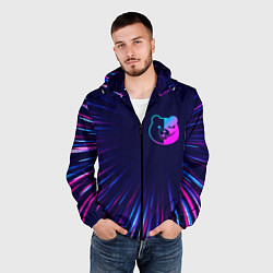 Ветровка с капюшоном мужская Danganronpa neon blast lines, цвет: 3D-черный — фото 2