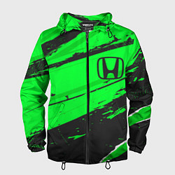 Ветровка с капюшоном мужская Honda sport green, цвет: 3D-черный