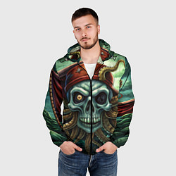 Ветровка с капюшоном мужская Джолли Пират Октопус, цвет: 3D-черный — фото 2