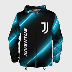Ветровка с капюшоном мужская Juventus неоновые лампы, цвет: 3D-черный