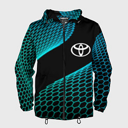 Ветровка с капюшоном мужская Toyota electro hexagon, цвет: 3D-черный