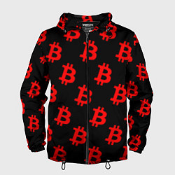 Мужская ветровка Bitcoin red logo money