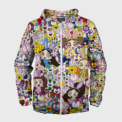 Ветровка с капюшоном мужская Right now NewJeans and Takashi Murakami, цвет: 3D-белый