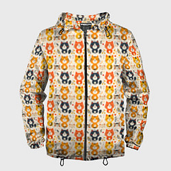 Мужская ветровка Разноцветные котята ретро узор