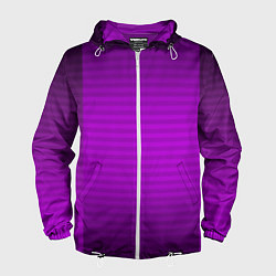 Ветровка с капюшоном мужская Фиолетовый градиентный полосатый комбинированный у, цвет: 3D-белый