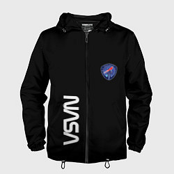 Ветровка с капюшоном мужская Nasa space steel, цвет: 3D-черный
