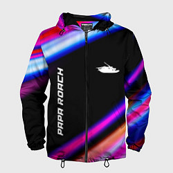 Ветровка с капюшоном мужская Papa Roach neon rock lights, цвет: 3D-черный