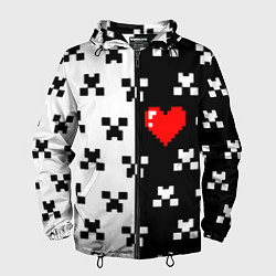 Мужская ветровка Minecraft pattern love