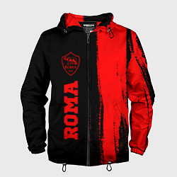 Ветровка с капюшоном мужская Roma - red gradient по-вертикали, цвет: 3D-черный