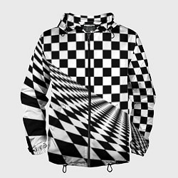 Мужская ветровка Шахматная психоделика иллюзия