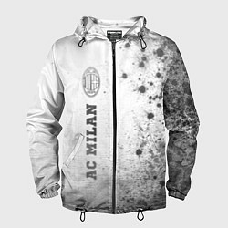 Ветровка с капюшоном мужская AC Milan - white gradient по-вертикали, цвет: 3D-черный