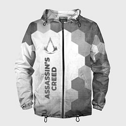 Ветровка с капюшоном мужская Assassins Creed - white gradient по-вертикали, цвет: 3D-черный