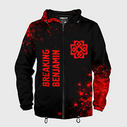 Ветровка с капюшоном мужская Breaking Benjamin - red gradient вертикально, цвет: 3D-черный