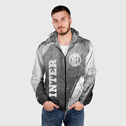 Ветровка с капюшоном мужская Inter - grey gradient вертикально, цвет: 3D-черный — фото 2