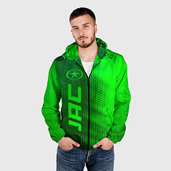 Ветровка с капюшоном мужская JAC - green gradient по-вертикали, цвет: 3D-черный — фото 2