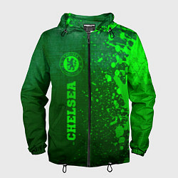 Ветровка с капюшоном мужская Chelsea - green gradient по-вертикали, цвет: 3D-черный