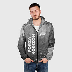 Ветровка с капюшоном мужская Forza Horizon - grey gradient вертикально, цвет: 3D-черный — фото 2