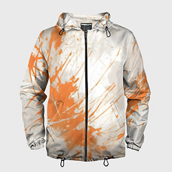 Мужская ветровка Оранжевая краска на белом