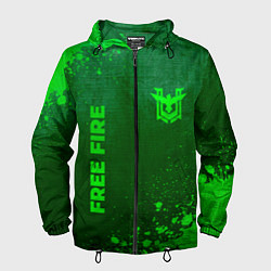 Ветровка с капюшоном мужская Free Fire - green gradient вертикально, цвет: 3D-черный
