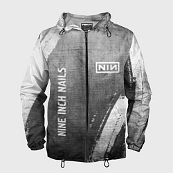 Ветровка с капюшоном мужская Nine Inch Nails - grey gradient вертикально, цвет: 3D-черный