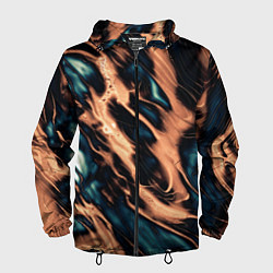 Мужская ветровка Абстракция тёмный бирюзово-медный