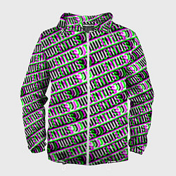 Ветровка с капюшоном мужская Juventus glitch pattern, цвет: 3D-белый