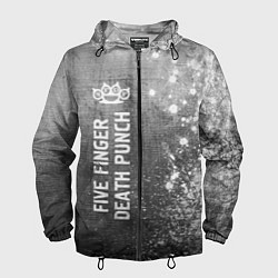 Ветровка с капюшоном мужская Five Finger Death Punch - grey gradient по-вертика, цвет: 3D-черный