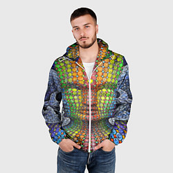 Ветровка с капюшоном мужская Оптические стёкла, цвет: 3D-белый — фото 2