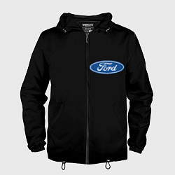 Ветровка с капюшоном мужская FORD logo auto, цвет: 3D-черный