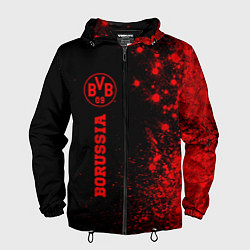 Ветровка с капюшоном мужская Borussia - red gradient по-вертикали, цвет: 3D-черный