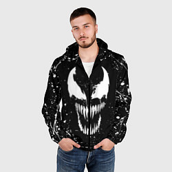 Ветровка с капюшоном мужская Venom logo, цвет: 3D-черный — фото 2