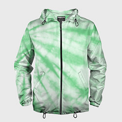 Ветровка с капюшоном мужская Салатовый тай дай, цвет: 3D-черный