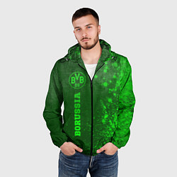 Ветровка с капюшоном мужская Borussia - green gradient по-вертикали, цвет: 3D-черный — фото 2