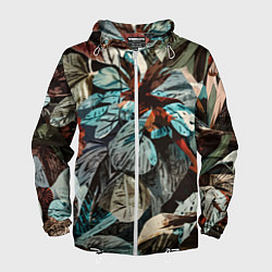 Мужская ветровка Абстракция цветы и листья