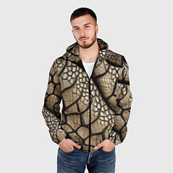 Ветровка с капюшоном мужская Найди змею, цвет: 3D-черный — фото 2