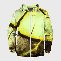 Мужская ветровка Трещины на абстрактном жёлтом фоне