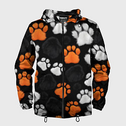 Ветровка с капюшоном мужская Мохнатые лапки, цвет: 3D-черный