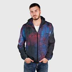 Ветровка с капюшоном мужская Космическая паутина, цвет: 3D-черный — фото 2